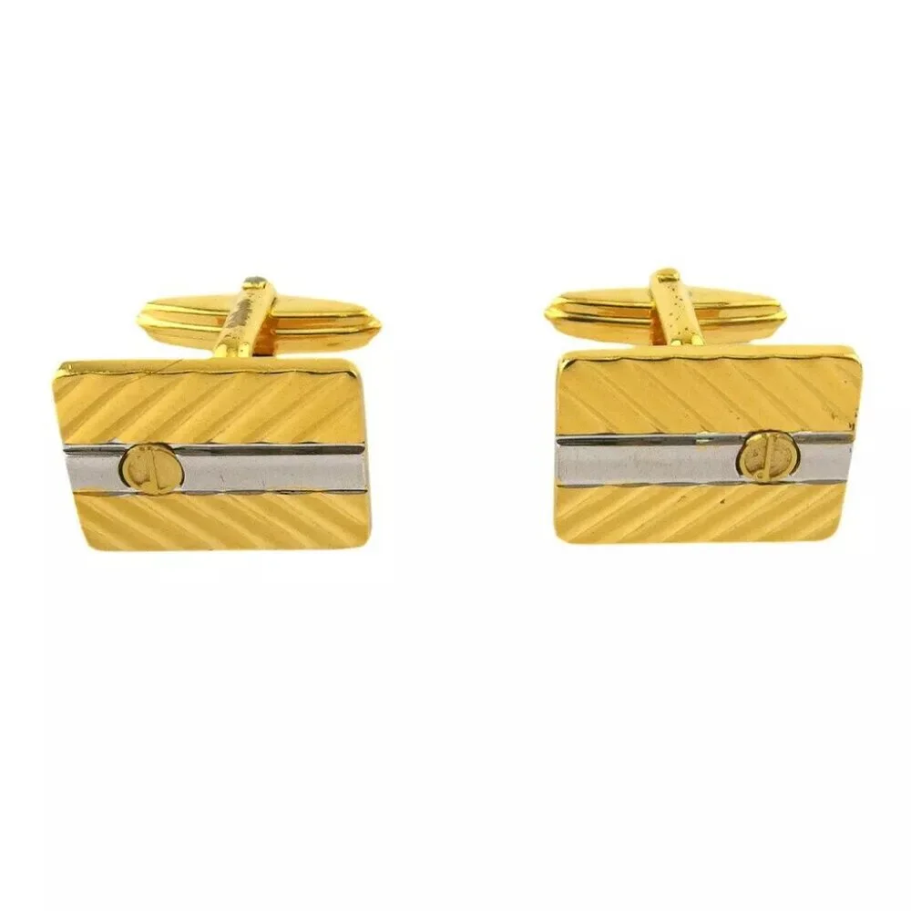dunhill cuff d mark Gold & Silver hardware Authentic Used